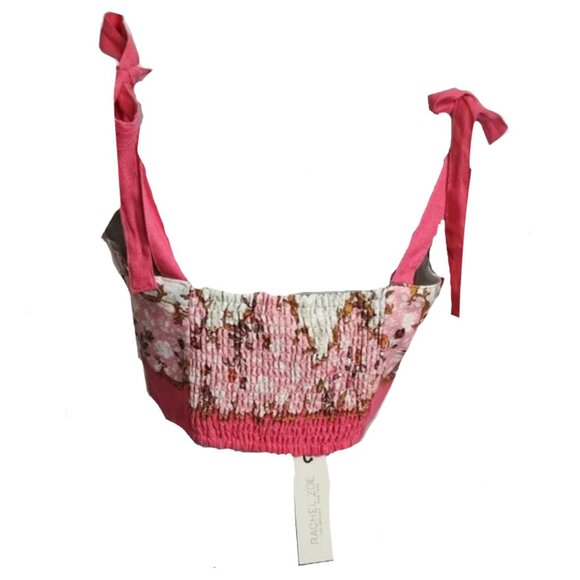 Brand New Rachel Zoe Floral Print Tie Strap Crop Top - Picture 2 of 7